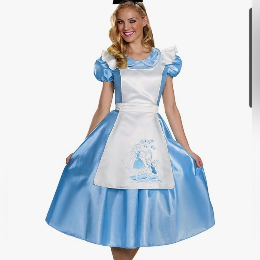 Alice Blue And White Costume Dress Size XL